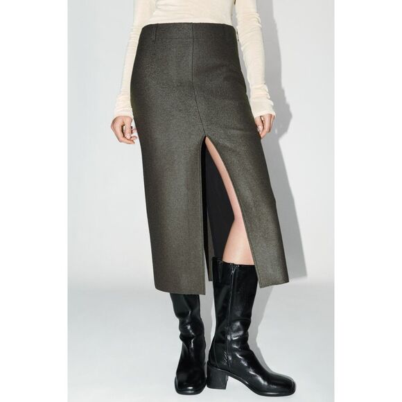 ZARA SLIT WOOL SKIRT ZW COLLECTION - Picture 3 of 6